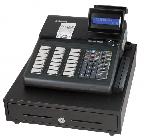 Sam4s ER 925 Cash register in black - Flat keyboard